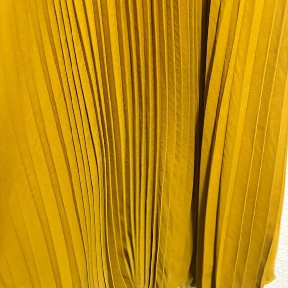 NWT Nanette Lepore Womens High Neck Pleated Smocked A-Line Dress Yellow 2 - Picture 6 of 13